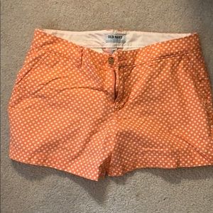 Old navy orange polka dot shorts size ten